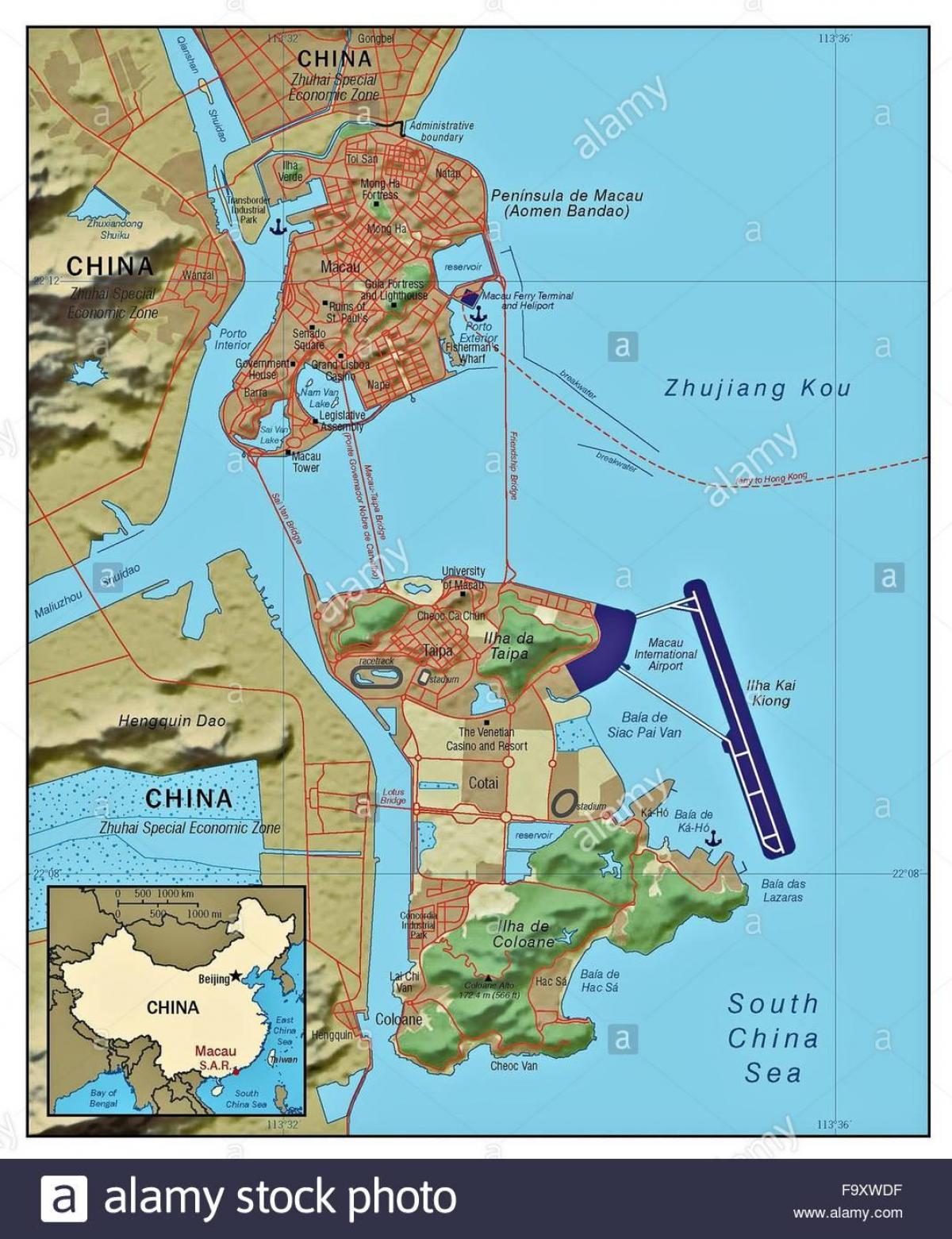 Macao maa maailman kartta