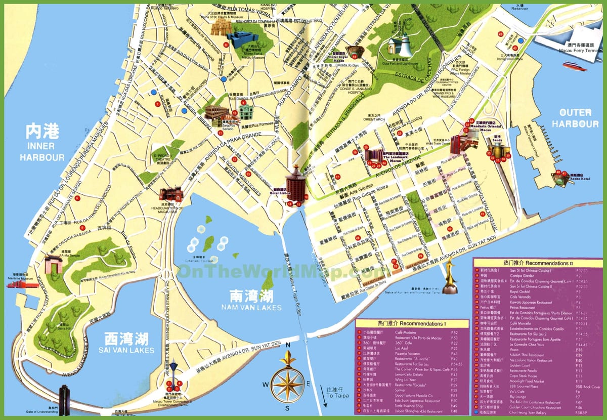 turistikohteet Macao kartta
