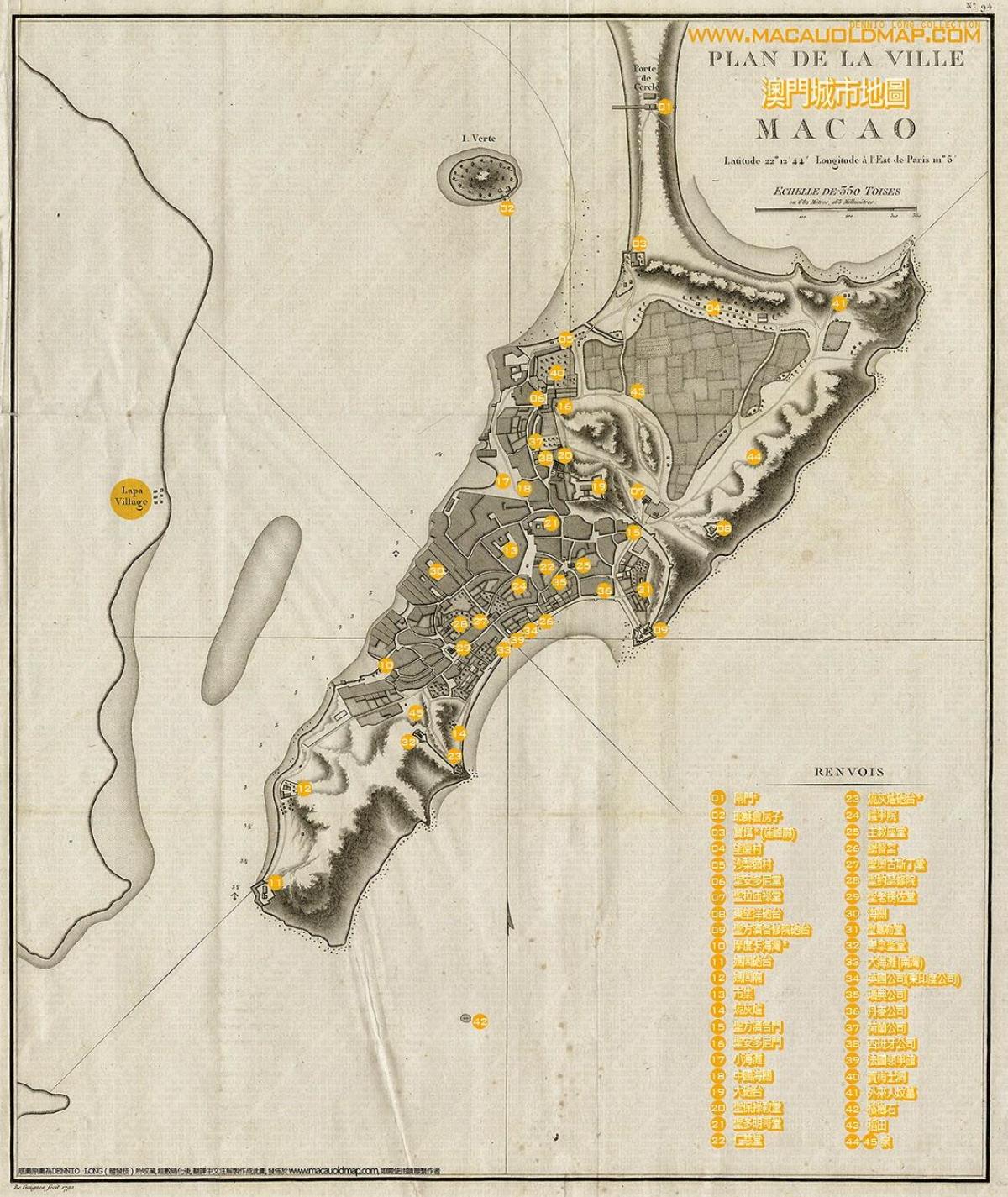 vanha Macao kartta