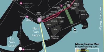 Kartta Macao Kiinan kasinot